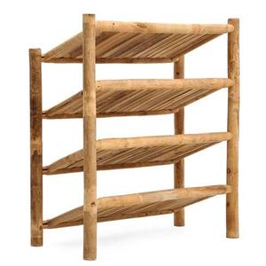 Zapatero apilable de bambú al por mayor estante de exhibición multifuncional de zapatos del proveedor de Vietnam - Product Image 4