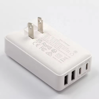 Cargador de Pared Rápido HNT de 40 W y 4 Puertos, Carga Rápida PD3.0, Adaptador de Pared Delgado 2C+2A, Enchufe Desmontable para Reino Unido/UE/Australia, para Samsung Android