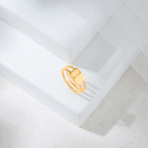 แหวนค็อกเทลชุบทองปรับขนาดได้ ดีไซน์ตัวเลข แหวนแฟชั่นทันสมัย - Product Image 1
