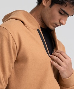 Sweat à capuche zippé pour homme 100 % coton molletonné, style streetwear, avec fonction anti-boulochage et impression sérigraphiée - Product Image 4