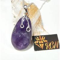 Collier avec pendentif en argent sterling 925 et pierre précieuse en améthyste naturelle, pour homme et femme, cadeau d'anniversaire, pendentif en améthyste