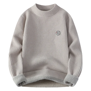 Sweat-shirt ras du cou personnalisé 100% coton hommes surdimensionné épaules tombantes streetwear pull côtelé ras du cou pour hommes - Product Image 4