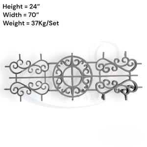 Balaji Metals Garde-corps de balcon moderne en fonte royale sans cadre, 24 pouces de hauteur, gris poli, finition résistante à la rouille, 5 ans - Product Image 3