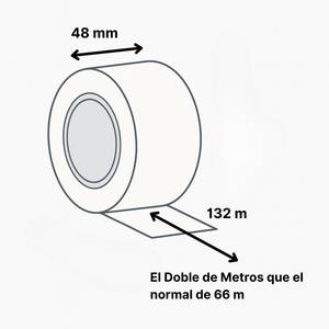 Cinta Adhesiva Acrílica Transparente de Alta Adhesión, 132 m x 48 mm, Sensible a la Presión, para Sellado de Cajas en Rollo - Product Image 6