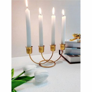 Bougeoir conique en finition or premium |   Support de bougie en métal personnalisé, design minimaliste moderne, décoration d'accent pour la maison, vente en gros - Product Image 6