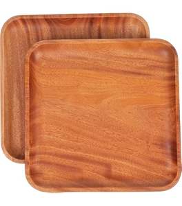 Assiette de service en bois de luxe moderne de qualité supérieure 100 %, bois poli, écologique, gravure personnalisée, pour fêtes, MOQ 50 pièces - Product Image 2