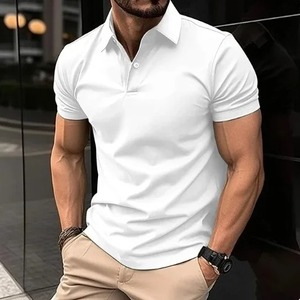 2025 New <b>Men's</b> Summer Casual Breathable Solid Color Cotton Bamboo Button Short Sleeved T-<b>shirt</b> for <b>Shirt</b> <b>Purple</b> Loose Collar - Product Image 6