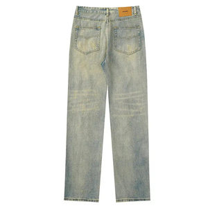 Jeans en denim ample de style streetwear personnalisé OEM, avec taille personnalisée, jeans en denim délavé pour hommes - Product Image 2