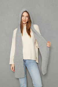 Women's Soft Textured Knitted Hooded <b>Scarf</b> Keeps Warm Stylish and Comfortable Stylish Look Autumn Winter ODM OEM Service - Product Image 6