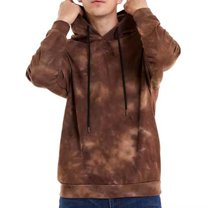 Venta al por mayor de alta calidad de algodón de los hombres llano teñido pulóver ligero polar personalizado hombres sudaderas con capucha sudaderas con logotipo personalizado - Product Image 4