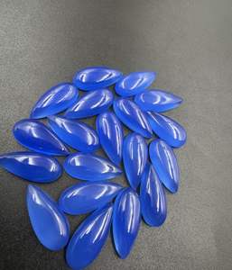 พลอยคาลซิโดนีสีฟ้าทรงหลวม10x20มม. ทรงลูกแพร์อัญมณีธรรมชาติสำหรับทำเครื่องประดับอัญมณีขายส่ง - Product Image 2