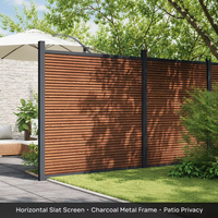 Panneaux de clôture verticaux en WPC sur mesure, clôture de jardin en composite bois-plastique avec poteaux