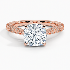 แหวนหมั้นทอง14K แบบโรแมนติกแหวนเพชรแท้รับประกันของขวัญครบรอบแกะสลักข้อความรัก - Product Image 3