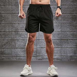 2025 Summer Polyester Woven Quick Dry 2 in 1 Mid Waist Men's Fitness <b>Shorts</b> With <b>Zipper</b> Pocket Gym Workout <b>Shorts</b> - Product Image 3