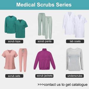 Uniforme de enfermera médica personalizable con cuello en V para mujer, con estampado completo, tejido de punto para hospital infantil - Product Image 5