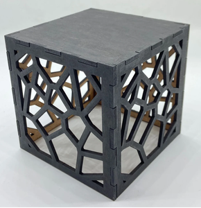 Geometric Shadow <b>Box</b> Laser Cut <b>File</b> Candle Holder Meditation Gift Frosted Amber Black Clear Valentine Print Handmade Silk Metal - Product Image 2