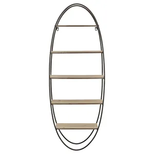 Nouveau cadre en bois et en métal noir à 3 niveaux étagères/étagère flottantes murales de haute qualité Style Premium au prix de gros - Product Image 2