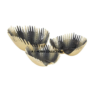 Juego de 3 cuencos decorativos para servir dátiles de Ramadán, de aluminio sostenible de alta calidad, con diseño árabe vintage. - Product Image 1