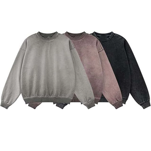 เสื้อสเวตเชิ้ตคอกลมโอเวอร์ไซส์ สีพื้น แขนปกติ ยูนิเซ็กส์ สวมใส่สบาย ผ้าเฟรนช์เทอร์รี่ถัก สำหรับฤดูใบไม้ร่วง - Product Image 5