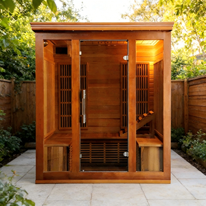 Sauna infrarouge Cedar Elite pour 4-5 personnes - Sauna bien-être écoénergétique pour une utilisation en intérieur/extérieur - Product Image 1