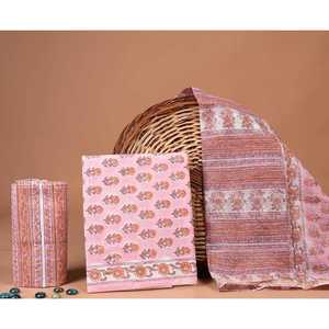 Hand Drawn Block Print Cotton Suit with Kota Doria Dupatta Indian Ethnic Heavy Salwar Kameez Pakistani Style - Product Image 1
