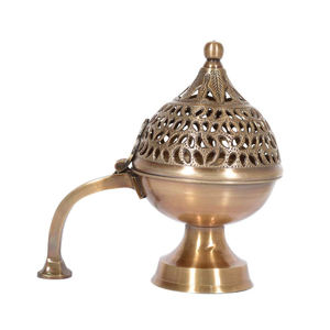 Brûleur d'encens en laiton avec manche en bois accessoires religieux en gros fournitures brûleur d'encens en laiton pour décor de Table d'hôtel à la maison - Product Image 5