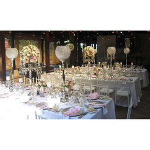 Candelabro de cristal de Metal Chapado en plata de lujo moderno, centro de mesa hecho a mano para bodas y fiestas - Product Image 5