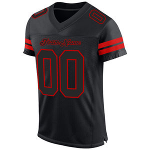 Vente en gros d'uniformes de football américain personnalisés Oem New Style Design Vintage Football Jersey Black Mesh pour hommes - Product Image 4