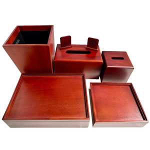 Unique Portable Waterproof <b>Wedding</b> <b>Gift</b> <b>Set</b> Simple Minimalist Modern Hotel Room Accessories Wooden Box Tissue Box Trash Can - Product Image 2