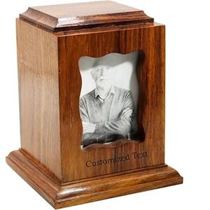 Urna de madera de tamaño adulto funerario de material duradero de alta calidad con diseño de foto personalizado disponible del exportador indio - Product Image 5