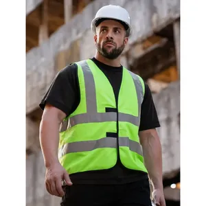 Gilet promotionnel personnalisé à quatre bandes réfléchissantes avec autocollants et lumières réfléchissants - Product Image 1