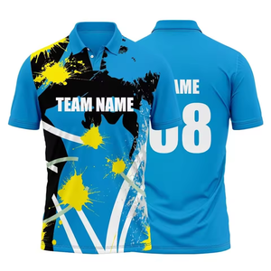 T-shirt de cricket personnalisé de haute qualité pour hommes, manches courtes, nouveau design, taille ajustée, sublimation, polo de sport, équipe de cricket - Product Image 5