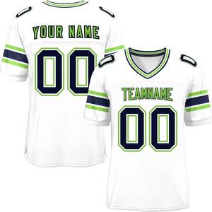 เสื้อกีฬาอเมริกันฟุตบอลระบายอากาศได้ดีผ้าโพลีเอสเตอร์แบบสั้นผ้าแห้งเร็วพิมพ์โลโก้ทีมแบบระเหิดขนาดพิเศษ - Product Image 3