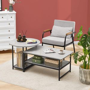 Living Room Furniture Luxury White End <strong>Tables</strong> and Coffee <strong>Table</strong> <strong>Set</strong> with Storage For Living Room - Product Image 5