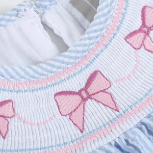 Handmade <b>Smocked</b> Soft Linen <b>Dress</b> for Baby <b>Girls</b> Casual Style for Toddler's First Birthday OEM Made in Vietnam - Product Image 6