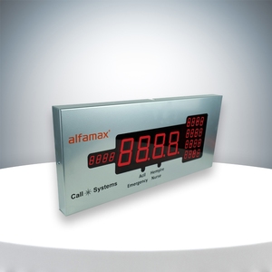 Panneau de surveillance central ALFAMAX pour poste d'appel infirmier hospitalier, affichage simultané de 5 appels, LED argentée et rouge, acier inoxydable de qualité 304 - Product Image 3