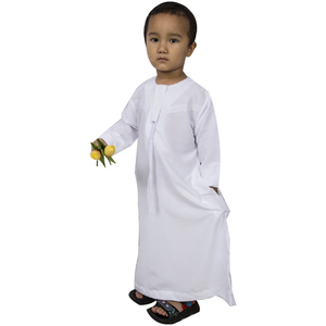Thobe arabe musulman 100% coton o cou enfants Thobe nouveaux modèles Thobes enfants vêtements décontractés Daffah Jubba personnalisé - Product Image 3
