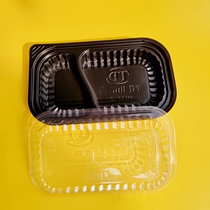 Tien Duc fabricante 1-2-4 compartimentos listos para enviar recipiente de plástico desechable para alimentos con tapa color negro para llevar - Product Image 2