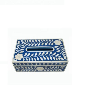 Boîte à mouchoirs en incrustation d'os Décor de table Boîte à serviettes très décorative Boîte à mouchoirs à bas prix couleur rose - Product Image 5