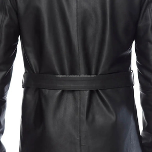 Manteau trench en cuir de mouton pour homme, avec capuche, fabrication OEM, fournisseur en gros, sur mesure, manteau d'hiver respirant, séchage rapide, coton - Product Image 2