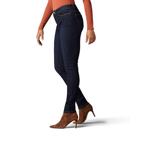 Pantalon en denim de style unique Pantalon slim taille haute de couleur unie pour femmes Pantalon slim respirant pour femmes Produit tendance - Product Image 3