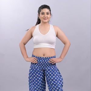 Pantalones de pierna ancha holgados de cintura alta de algodón para mujer, pantalones de pijama de pierna ancha de algodón al por mayor, Pantalones estampados informales de verano para mujer - Product Image 1