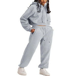 Último logotipo bordado ácido lavado gota hombro transpirable secado rápido chándal mujer 100% algodón chándal - Product Image 4