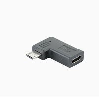 Conector Micro USB 2,0, Micro USB macho a USB C hembra, adaptador de conector en ángulo de 90 grados para carga o transferencia de datos