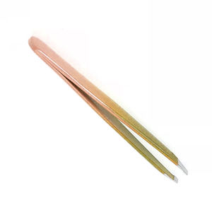 Pinzas para cejas de alta calidad, pinzas de extensión de cejas con agarre antideslizante simple recubierto de papel con punta inclinada - Product Image 2