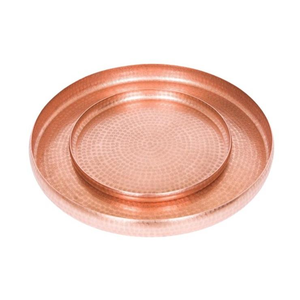 Bandeja de servicio de cobre de diseñador hecha a mano, acabado martillado de calidad, plato clásico y elegante para vajilla de cocina, superventas - Product Image 1