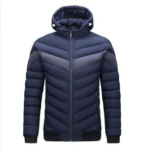 High Quality Wholesale Fashion Men's Hooded Puffer <b>Jacket</b> Customizable Designs-<b>Waterproof</b> Casual <b>Winter</b> Embroidered Solid Front - Product Image 5