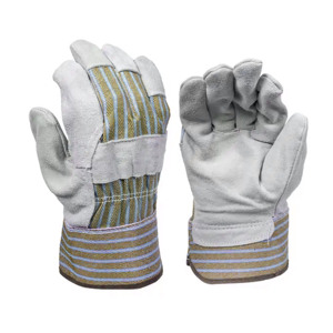 Guantes de Trabajo Pesado Canadienses Talla XL con Dorso Fluorescente, Puño Reforzado con Goma, Cuero de Vacuno y Algodón, Antivibración y de Seguridad - Product Image 4