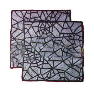 Square Wine Glass <b>Beaded</b> Coaster and <b>Beaded</b> <b>Placemat</b> Handmade Table Coasters for Elegant Dining Wine Glass Protection - Product Image 1