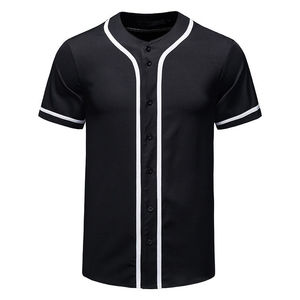 Camiseta de béisbol OEM para hombre, camisas con botones, ropa deportiva Hip Hop de manga corta, uniformes, camisetas de béisbol personalizadas en blanco al por mayor - Product Image 5